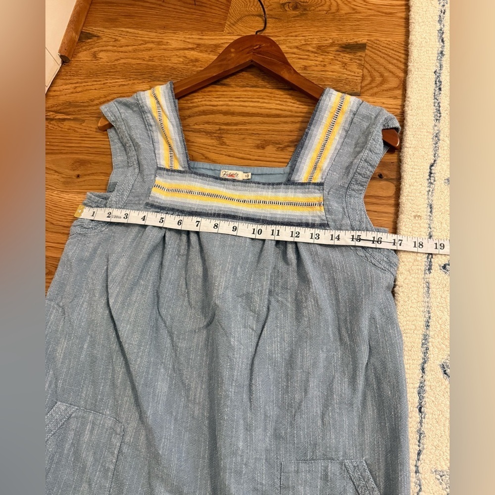 FAHERTY Hailee Stripe Trim Shift Dress In Indigo Ombre Stripe Size Small - Picture 11 of 12